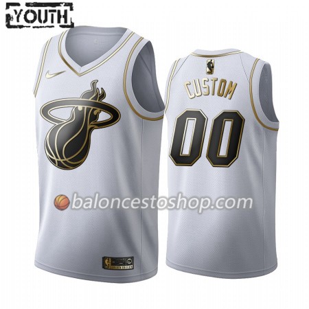 Camiseta Niños NBA Miami Heat Personalizadas 2019-20 Nike Blanco Golden Edition Swingman